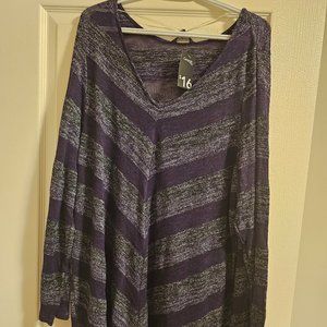 NWT George Purple striped top 4X